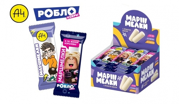 КТ/Маршмеллоу "МИКС ВЛАД А4, РОБЛОКСЕРЫ KVINKA  в форме трубочек 12г30*12бл