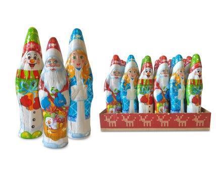 КФТ/НОВОГОДНИЙ МИКС (Дед Мороз, Снегурочка, Снеговик) фигурка 60 г 24*4бл ТОП