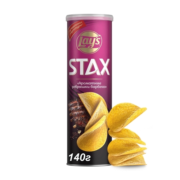 Чипсы Lay's STAX 140гр ребра барбекю *9