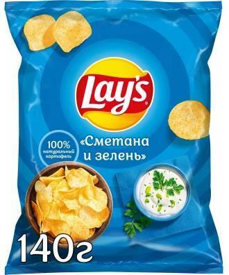 Чипсы Lay's 140гр сметана/зелень *19